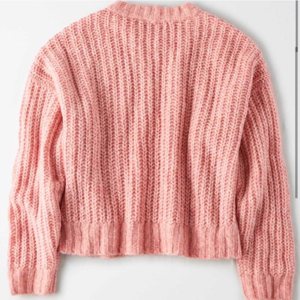 American Eagle Pink Crew Neck Knit Sweater - Picture 2 of 3
